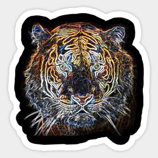 Tiger Head Electric Silhouette 02 Sticker